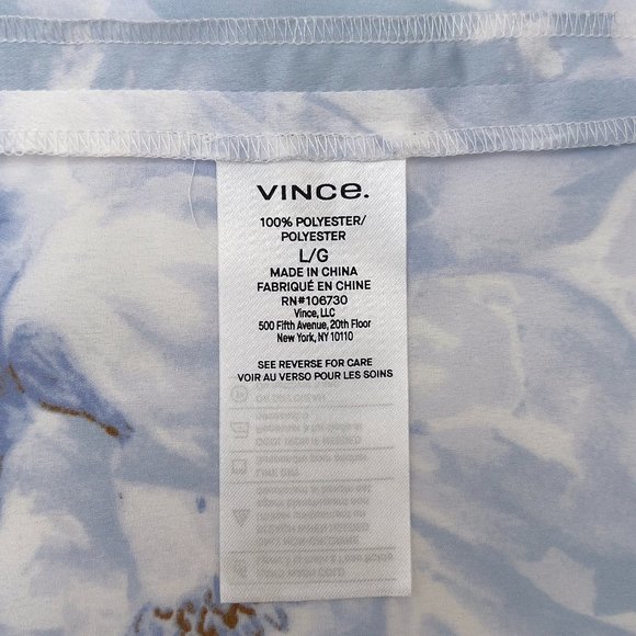 VINCE - Painted Magnolia Band Collar Blouse - V651012321 - Size L (NWOT) - Picture 11 of 12